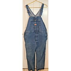 RED KAP Men's Bib‎ Denim Overall Size 42X30 Work Uniform Workgear Distressed